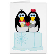Cooles Weihnachtenpenguin-Paar-Weihnachten Karte