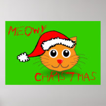 Cooles Weihnachtsplakat Katzen-Sankt Meowy