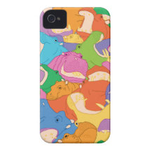 Coque iPhone 4 Hippopotames Heureuses iPhone 4 Case-Mate Hülle