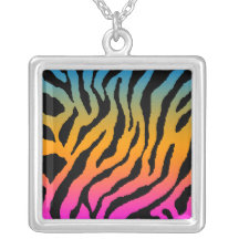 Corey Tiger-80er Retro Neontiger-Druck-Halskette