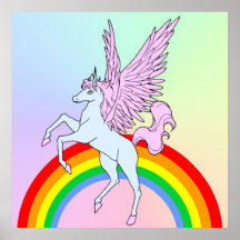 Corey Tiger-80er Vintager Artunicorn-Regenbogen Poster
