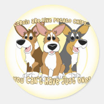 Corgi-Kartoffelchip-Aufkleber