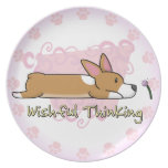Corgi-Wunschdenken-Platte Flacher Teller