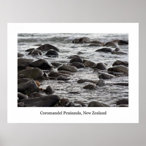 Coromandel Felsen mit weißer Grenze Poster