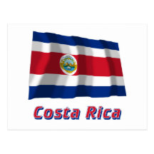 Costa Rica, das Flagge mit Namen wellenartig beweg Postkarten