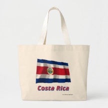 Costa Rica, das Flagge mit Namen wellenartig beweg Tragetaschen