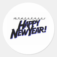 Count-down-guten Rutsch ins Neue Jahr Runder Aufkleber