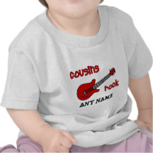 Cousin-Felsen! mit roter Gitarre Shirts