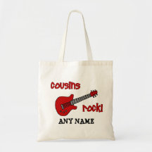 Cousin-Felsen! mit roter Gitarre Tragetaschen
