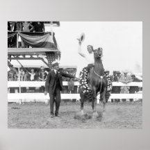 Cowboy an Pferdeshow, 1925 Plakatdruck