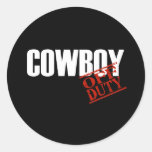 COWBOY-DUNKELHEIT RUNDE STICKER