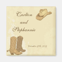 Cowboy-Hochzeits-Magnet-Bevorzugung Kühlschrankmagnete