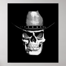 Cowboy-Schädel Plakatdruck