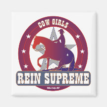 Cowgirls, die Pferdemagneten lenken