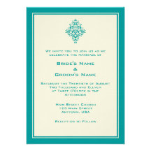 Creme A7 u. aquamarine blaue einfache Hochzeits-Ei
