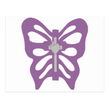 Croix + Papillon Veilchen Postkarten