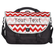 Custom Text or Monogram on Red Chevrons Commuter Bag