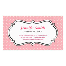 Cute Baby Pink Polka Dots - Simple Elegant Business Card Templates