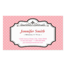 Cute Baby Pink Polka Dots - Simple Elegant Business Card
