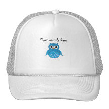 Cute blue owl trucker hats