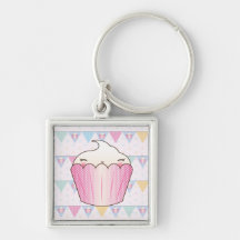 Cute Cupcake Bunting Pattern Key Chains