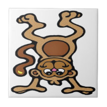Cute monkey upside down tiles