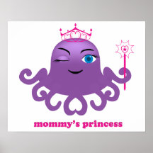 Cute octopus poster for your baby girl princess