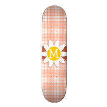 Cute Orange Plaid; Daisy Skate Deck