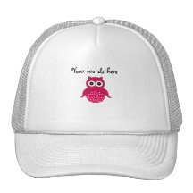 Cute pink owl mesh hats