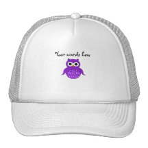 Cute purple owl mesh hats