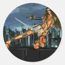 Cyber-Agent Runde Sticker