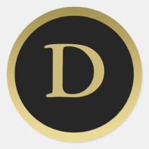 D:: Elegantes Gold des Monogramm-D und schwarzer A