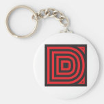 D rotes schwarzes keychain schlüsselanhänger