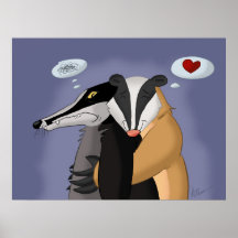 Dachse im Liebe-Plakat