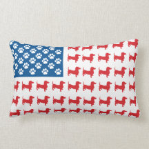 Dackel - Dackel-patriotische amerikanische Flagge Kissen