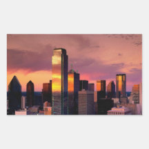 Dallas-Skyline am Sonnenuntergang Rechteckige Sticker