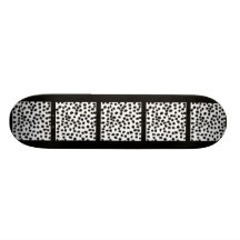 Dalmatinisches Druck-Schwarzweiss-Muster Skateboardbrett