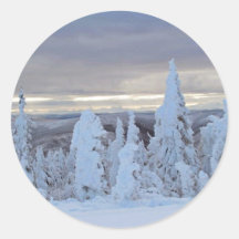 Dalton-Landstraßenschnee im frühen Winter Runde Aufkleber