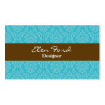 Damast Brown und blaue elegante Visitenkarten