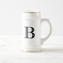Damast-Buchstabe B - Schwarzes Kaffeetassen