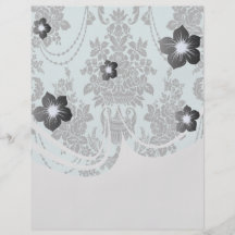 Damast-Rosen hellblau und black.ai Bedruckte Flyer