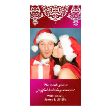Damast-Weihnachtsfoto-Karte 311 Montages Cherie Bilderkarten