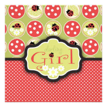 Dame Bug Invitation Square Individuelle Einladungskarten
