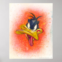 Dämliche Ente in der Orange Posterdruck