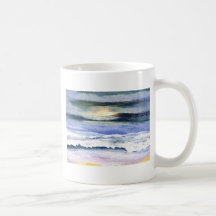 Dämmerungs-Ozean-Wellen-Strand-Brandungs-Dekor-Kun Tasse