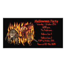 Dämon-Kobold-Ungeheuer-Halloween-Party laden ein Photo Karten