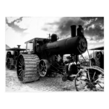 Dampf-Motor-Postkarte