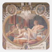 Danae, der die Dusche des Goldes empfängt Quadratsticker