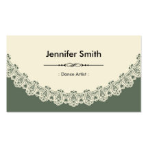 Dance Artist - Retro Chic Lace Business Cards