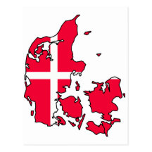 Dänemark-Flaggenkarte Postkarten